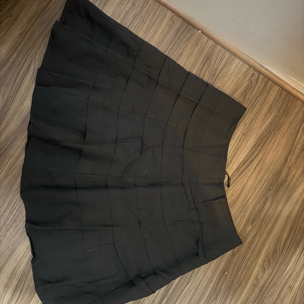 Black Pleated Skater Skirt